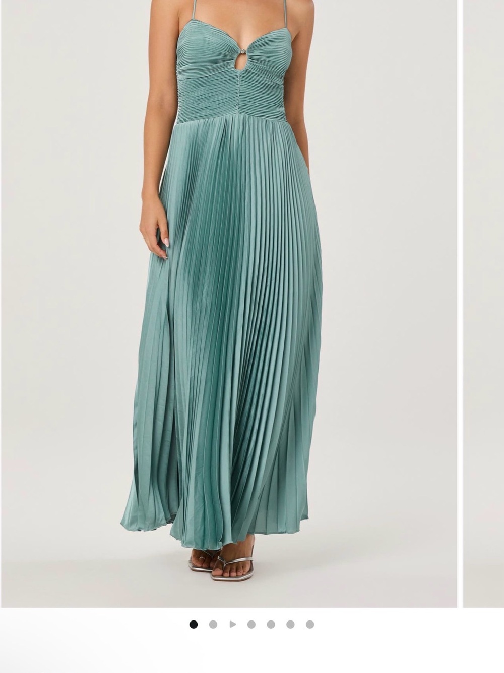 Astr Seafoam Green Pleated Maxi Dress